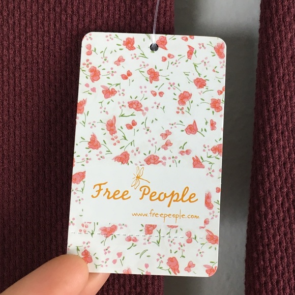 🔥SALE! SALE! SALE🔥 NWT Sexy Free People In The Mix Cuff Top in Rio Vino XS - Picture 13 of 13